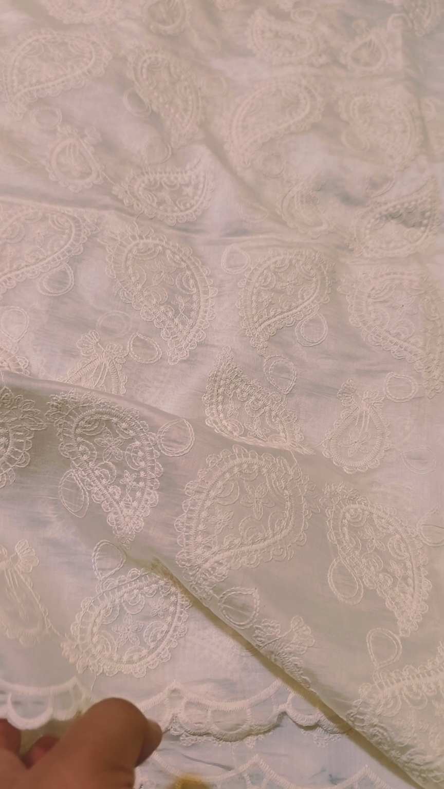 🥳 Big Sale M-88. Rs.1650 Imported Unique high  Quality 3-D  Embroidery in imported Shesha Silky Lawn Shirt