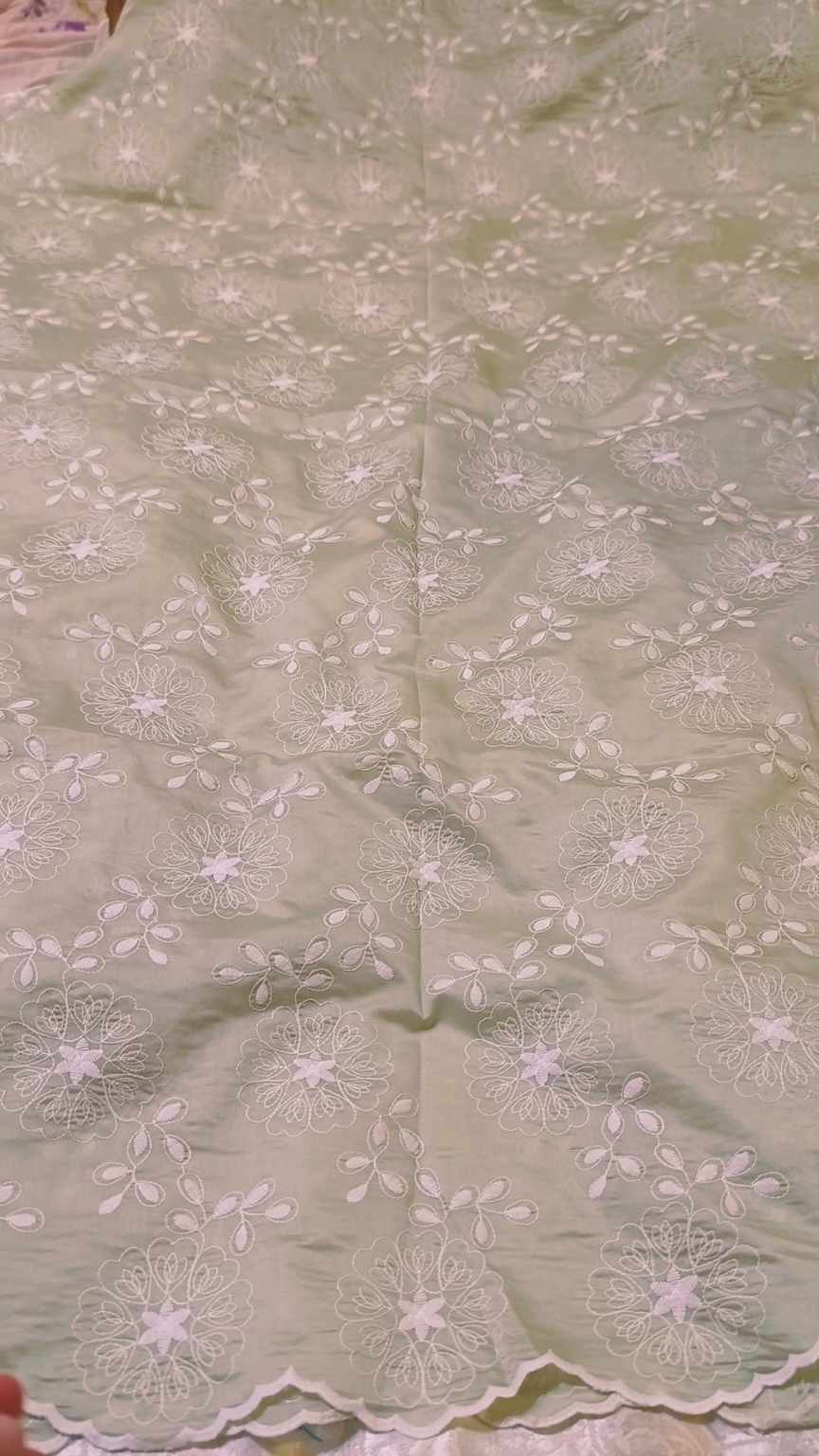 🥳 Big Sale M-87. Rs.1650 Imported Unique high  Quality 3-D  Embroidery in imported Shesha Silky Lawn Shirt