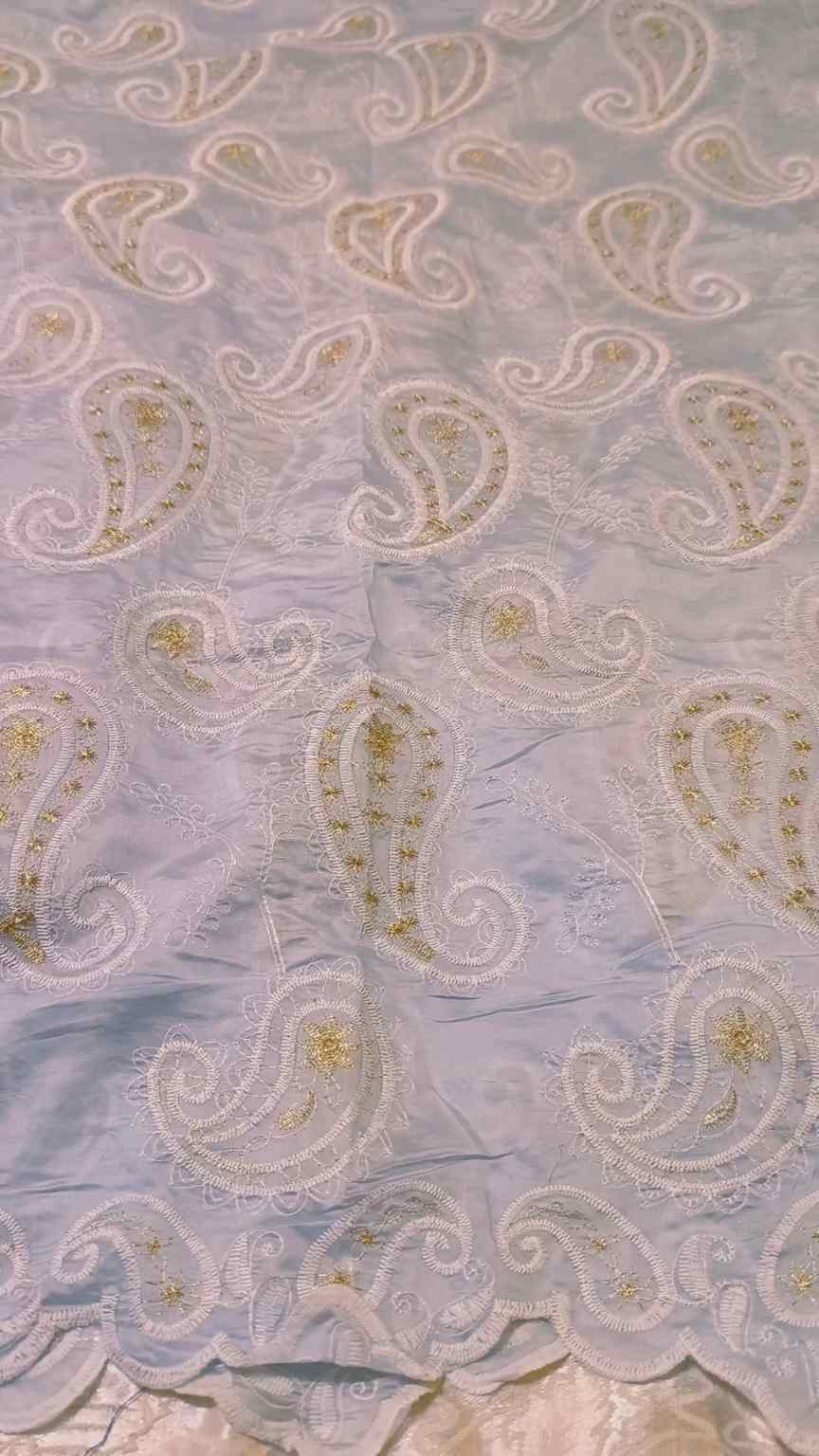 🥳 Big Sale M-85  Rs.1650 Imported Unique high  Quality 3-D  Embroidery in imported Shesha Silky Lawn Shirt