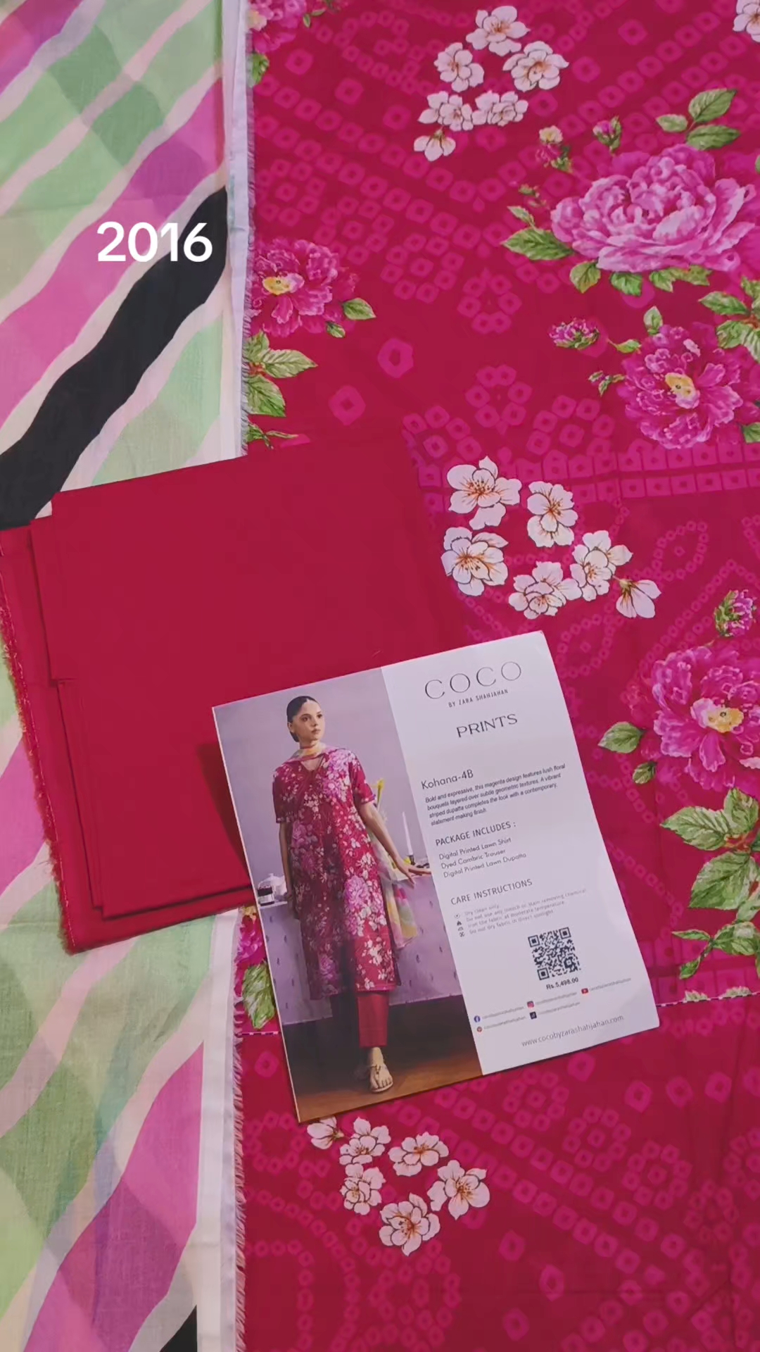 3pc .Sale Sale M-2016  Rs.2450 Branded (coco by zara shahjahan) Digital Lawn 3pc  suit with packing
