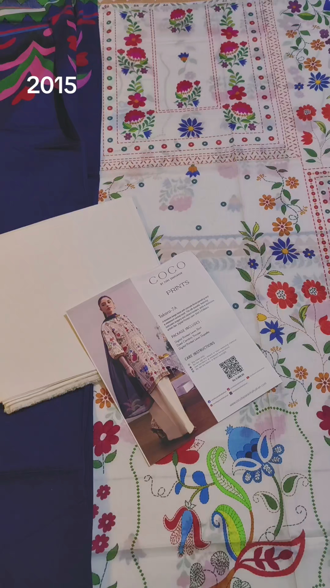 3pc .Sale Sale M-2015  Rs.2450 Branded (coco by zara shahjahan) Digital Lawn 3pc  suit with packing