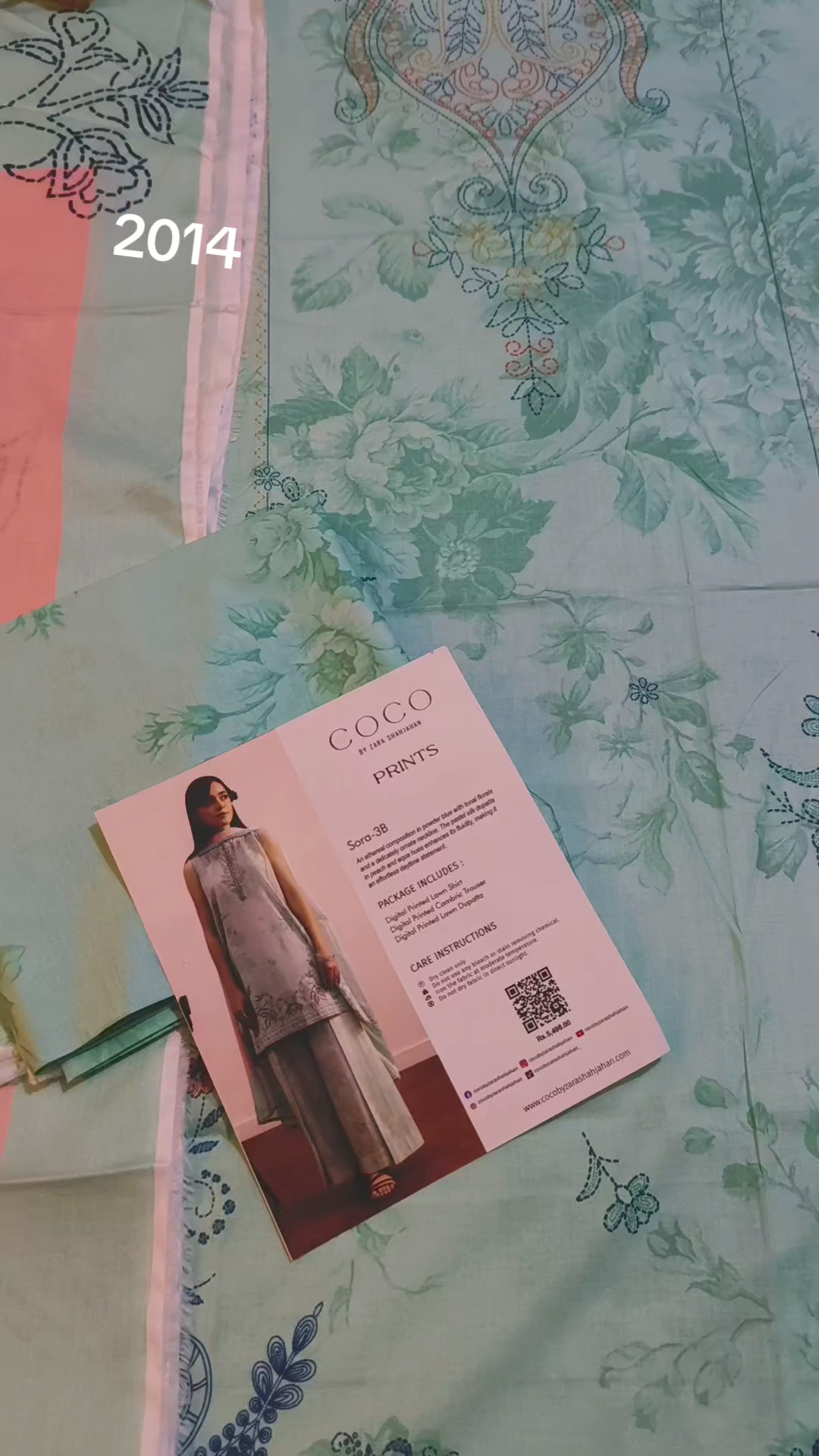 3pc .Sale Sale M-2014  Rs.2450 Branded (coco by zara shahjahan) Digital Lawn 3pc  suit with packing