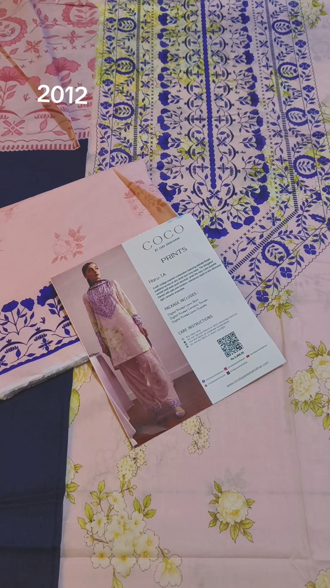 3pc .Sale Sale M-2012  Rs.2450 Branded (coco by zara shahjahan) Digital Lawn 3pc  suit with packing