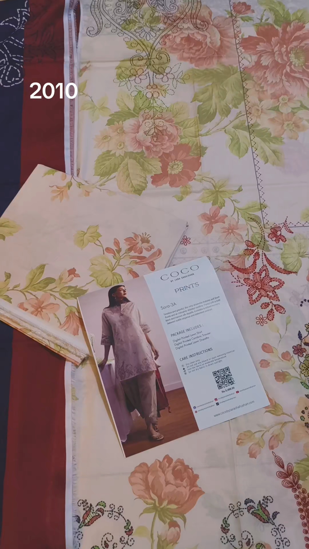 3pc .Sale Sale M-2010  Rs.2450 Branded (coco by zara shahjahan) Digital Lawn 3pc  suit with packing