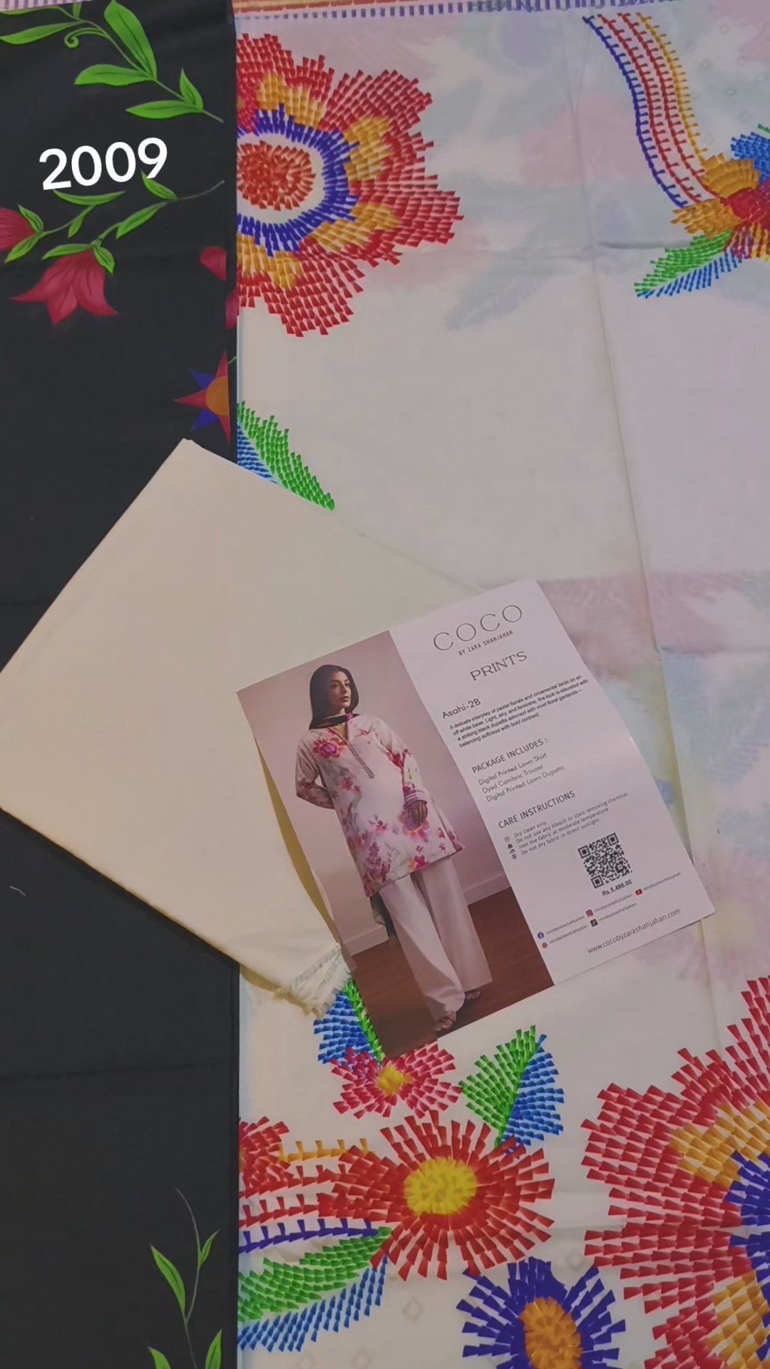 3pc .Sale Sale M-2009  Rs.2450 Branded (coco by zara shahjahan) Digital Lawn 3pc  suit with packing