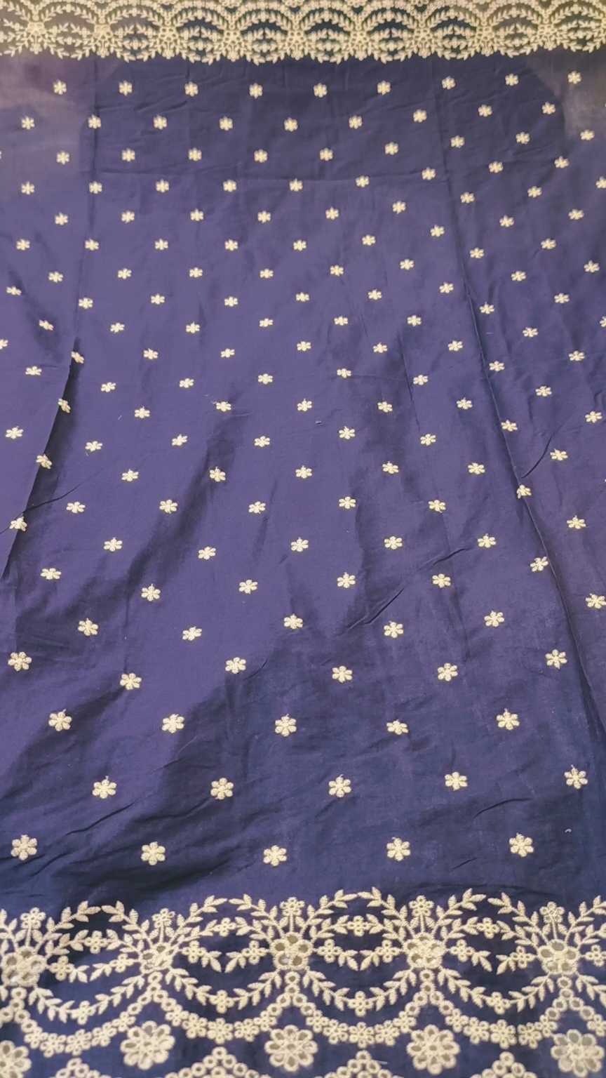 🥳 Big Discount M-162  Rs.1650 Imported Most Luxurious 3-D chickenkari Embroidery in Pure Summer Lawn Shirt