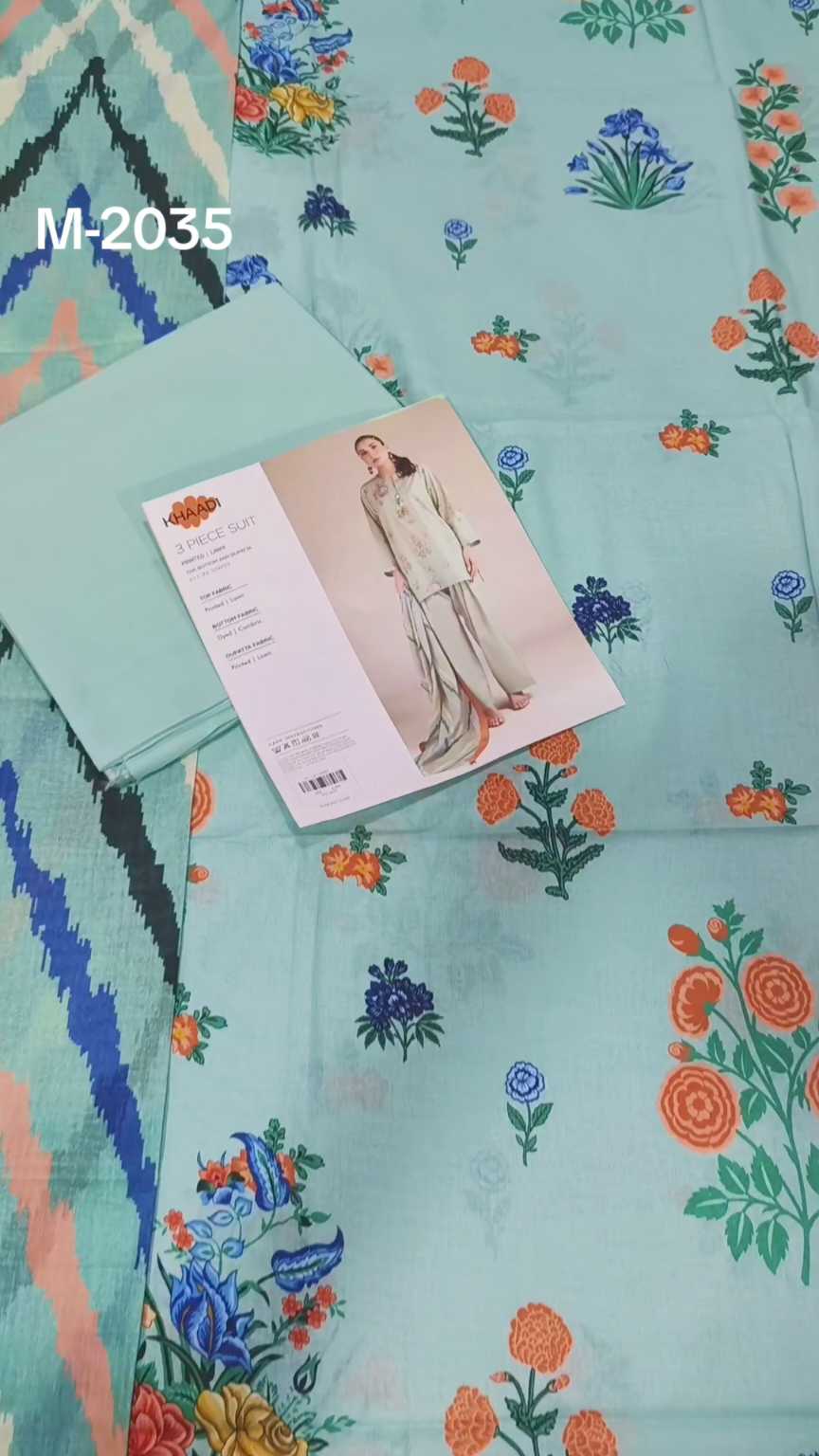 🥳Sale Sale M-2035  Rs.2450 Branded (Khaadi ) 3 Pc Lawn suit with packing -