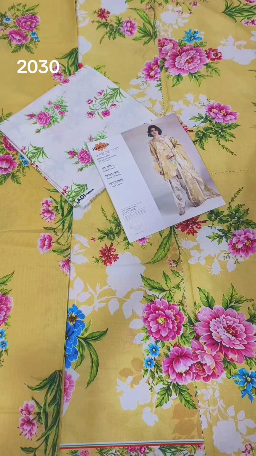 🥳Sale Sale M-2030  Rs.2450 Branded (Khaadi ) 3 Pc Lawn suit with packing -