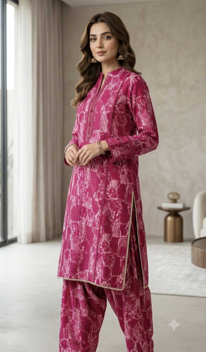 🥳 Sale Sale M-125 Rs.1490 Imported Digital Pure Summer Lawn Same print Shirt &, Truzer 2pc