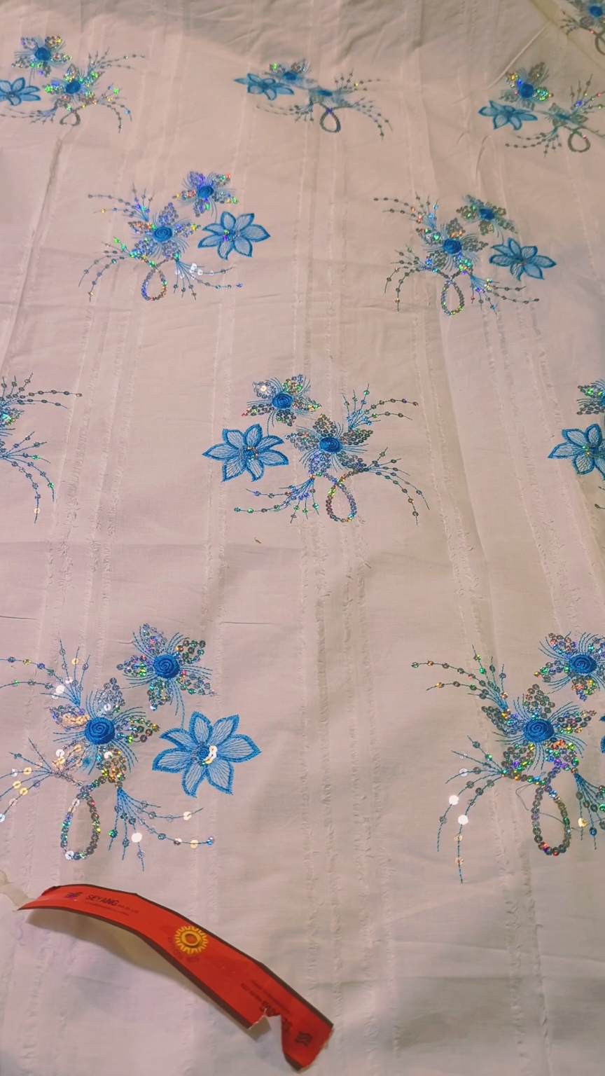 😱 Big Sale M-213  Rs 1350 Imported Fancy Most Luxurious Broshia  3-D Embroidery Pure Self Summer Lawn Shirt