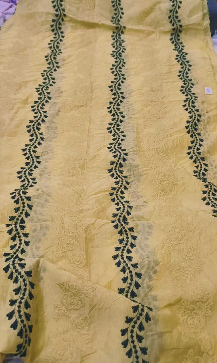🥳 Sale Sale M-279  Rs.1490 Imported Most Luxurious 3-D embroidery In Silky Lawn Stuff Shirt