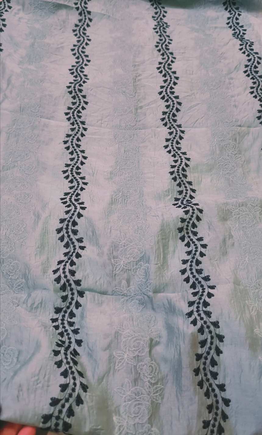 🥳 Sale Sale M-276  Rs.1490 Imported Most Luxurious 3-D embroidery In Silky Lawn Stuff Shirt