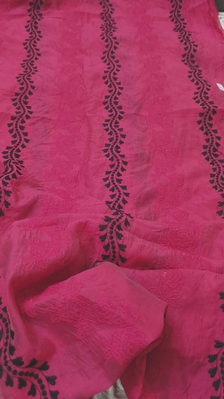 🥳 Sale Sale M-275  Rs.1490 Imported Most Luxurious 3-D embroidery In Silky Lawn Stuff Shirt