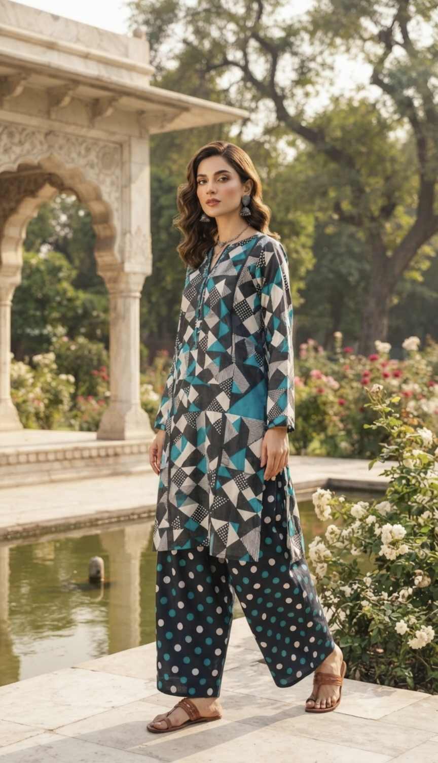 Sale Sale Rs.238. Rs.1550 Imported Digital  Pure Summer ⛱️ Lawn Shirt & Matching design trouser 2pc