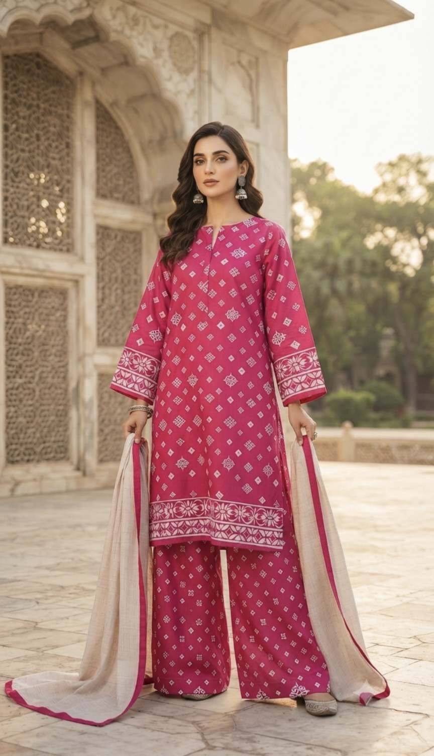 Sale Sale Rs.237  Rs.1550 Imported Digital  Pure Summer ⛱️ Lawn Shirt & Matching design trouser 2pc