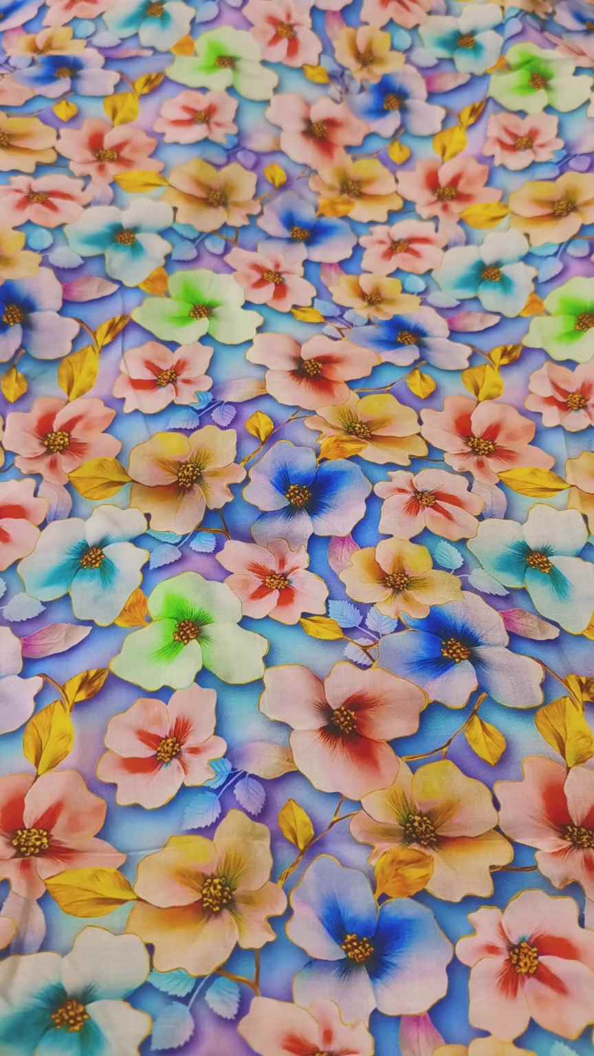 🥳 Sale Sale M-321. Rs.1390  Imported 3-D viscose Stuff ( Lawn+ Lelin) Mix Same print Shirt & Truzer 2pc
