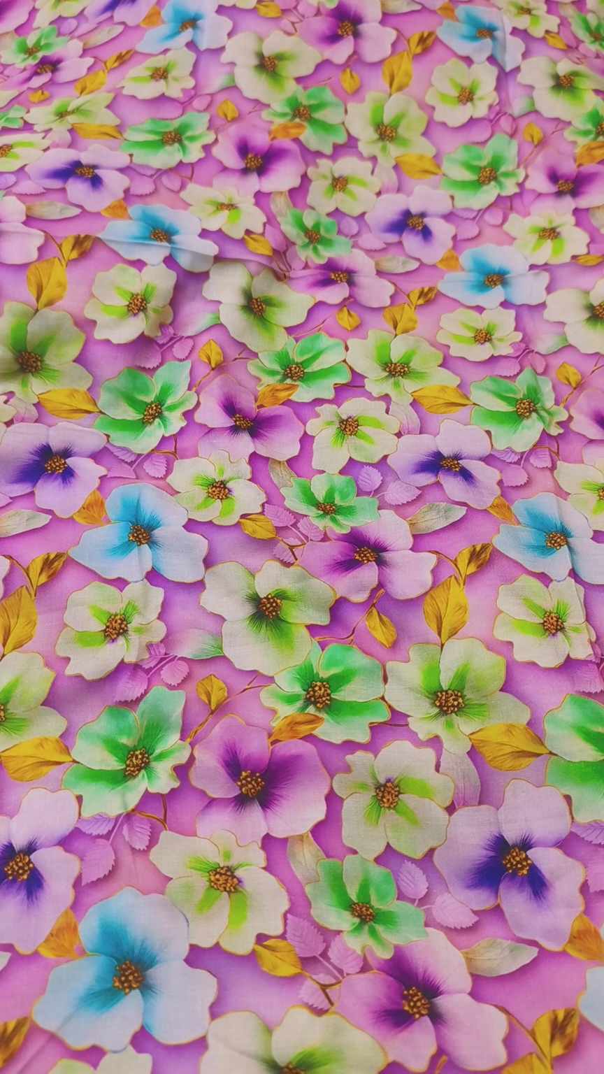🥳 Sale Sale M-318 Rs.1390  Imported 3-D viscose Stuff ( Lawn+ Lelin) Mix Same print Shirt & Truzer 2pc