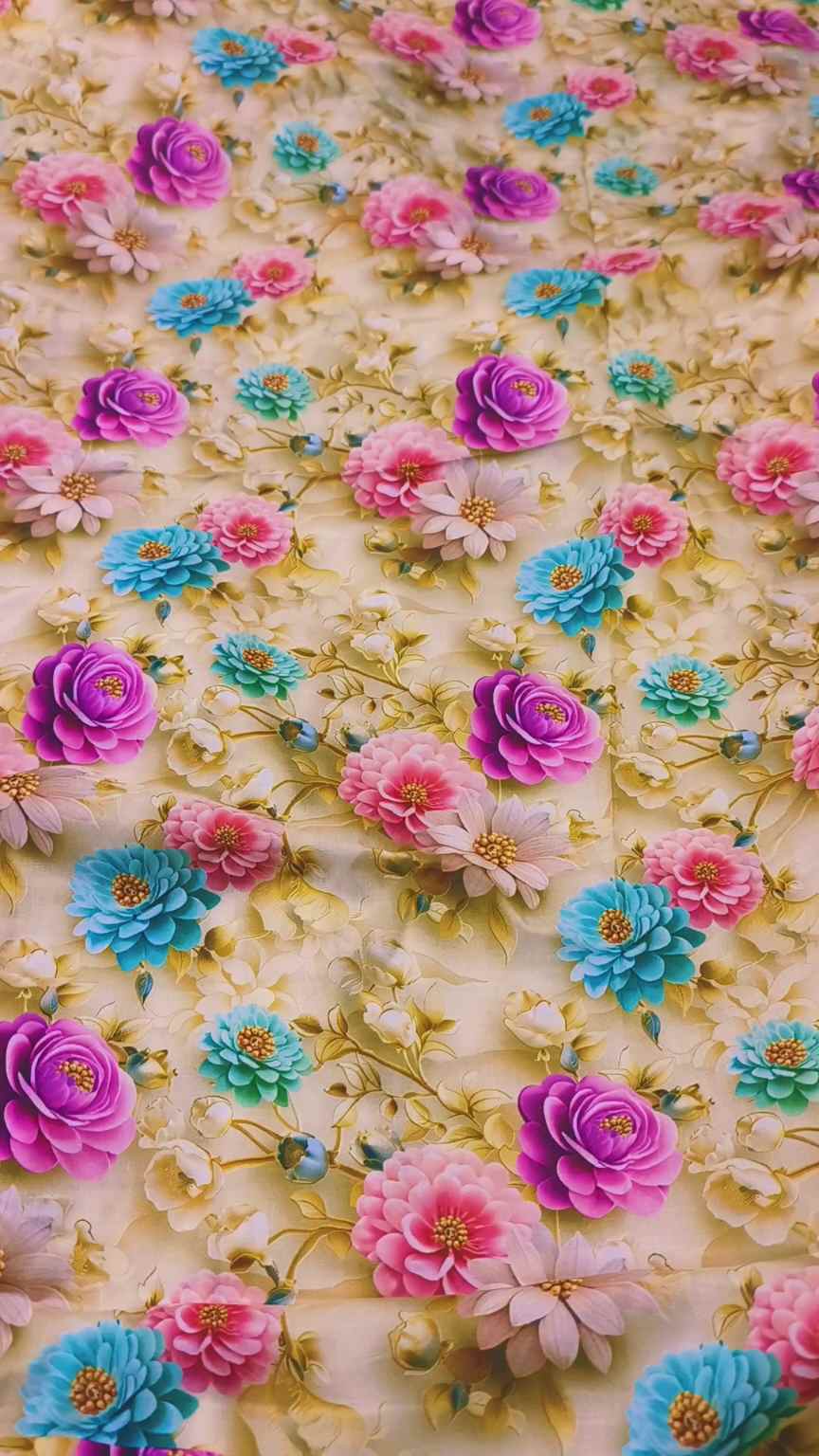🥳 Sale Sale M-316 Rs.1390  Imported 3-D viscose Stuff ( Lawn+ Lelin) Mix Same print Shirt & Truzer 2pc