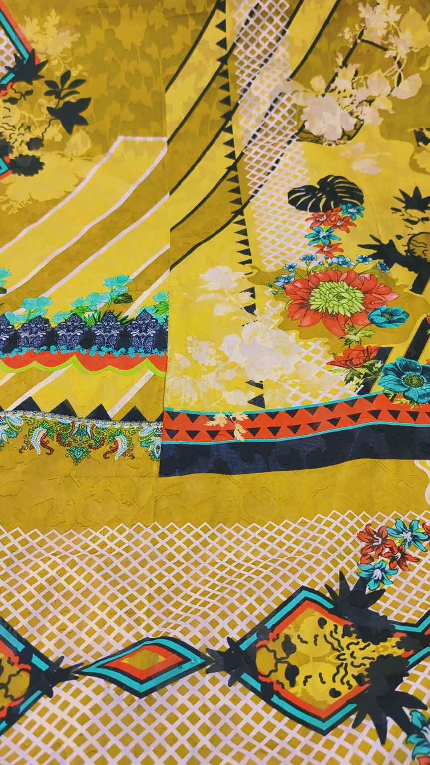 🥳 Big Sale M-377  Rs.990 Imported Most Luxurious Jacquard Pure Summer Lawn Shirt