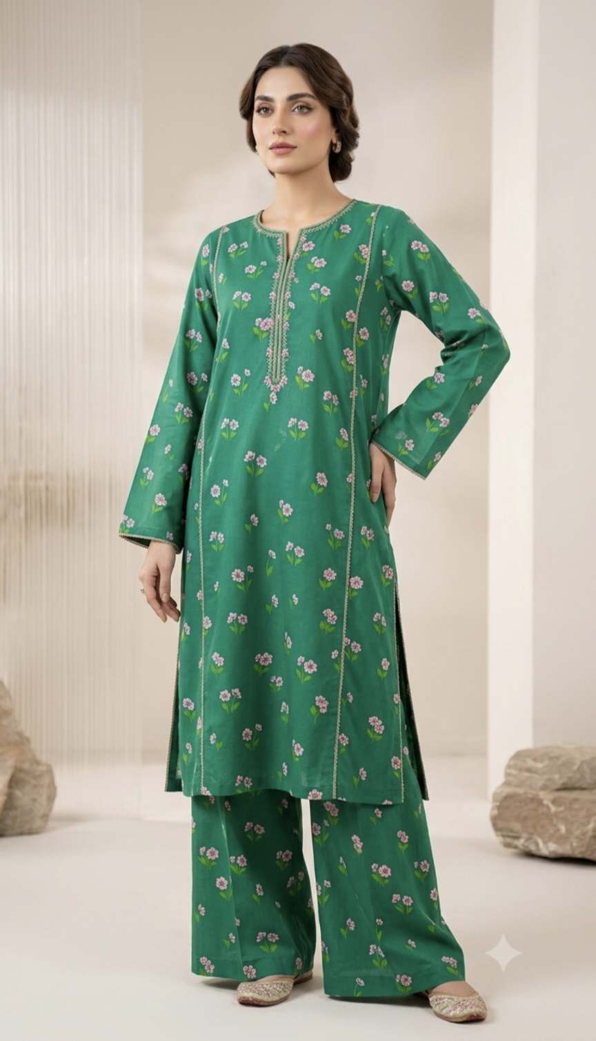 🥳 Sale Sale M-310  Rs.1450 ...14 august New Design Pure Summer Lawn Same print Shirt & Truzer 2pc