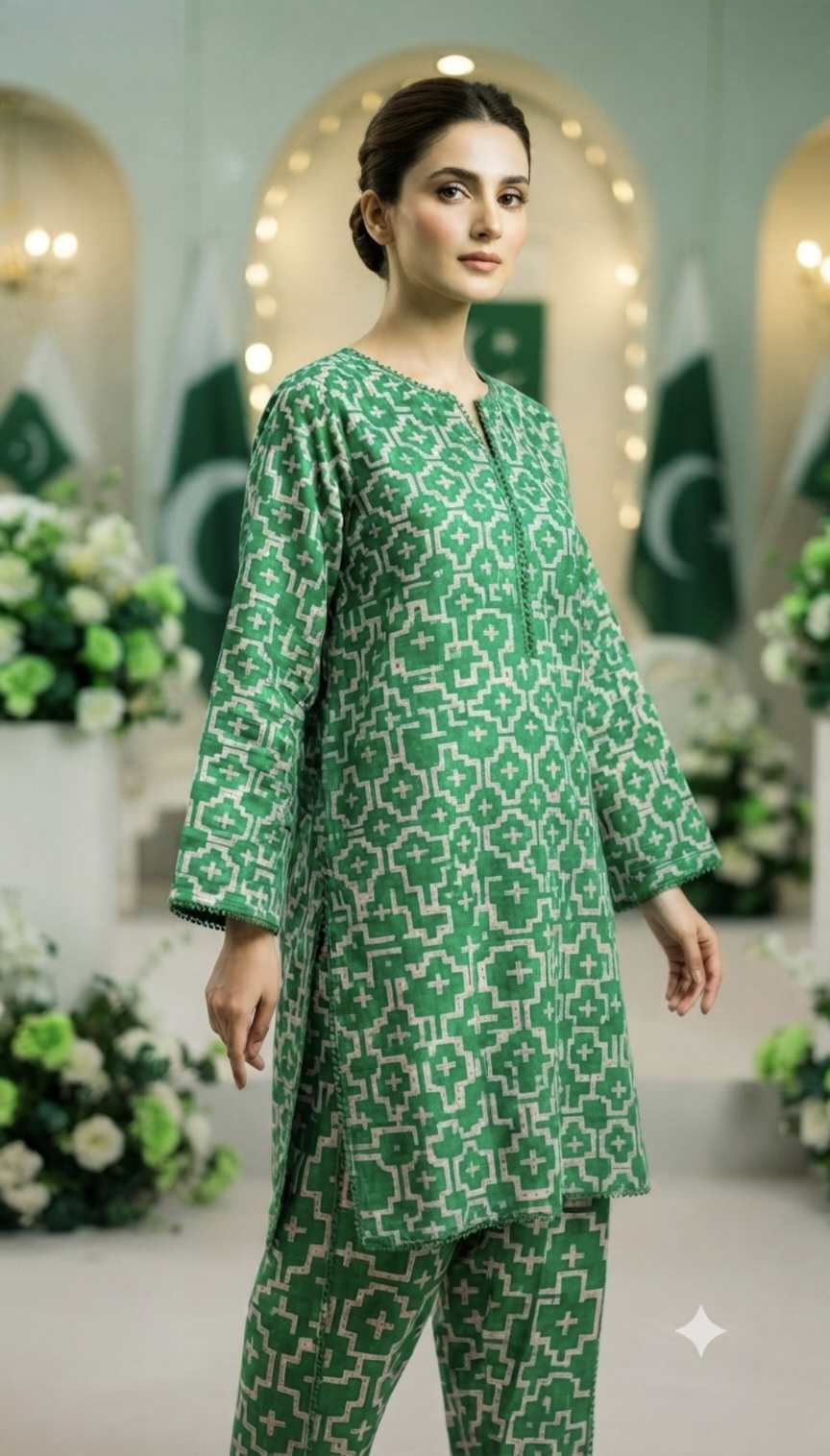 🥳 Sale Sale M-309  Rs.1450 ...14 august New Design Pure Summer Lawn Same print Shirt & Truzer 2pc