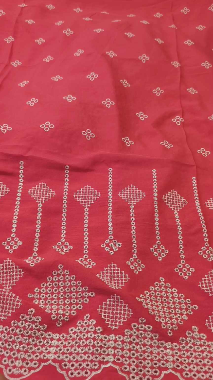 🥳 Big Sale M-327. Rs.1650 Imported 3-D ChickenKari Embroidery in Pure Summer Lawn Shirt