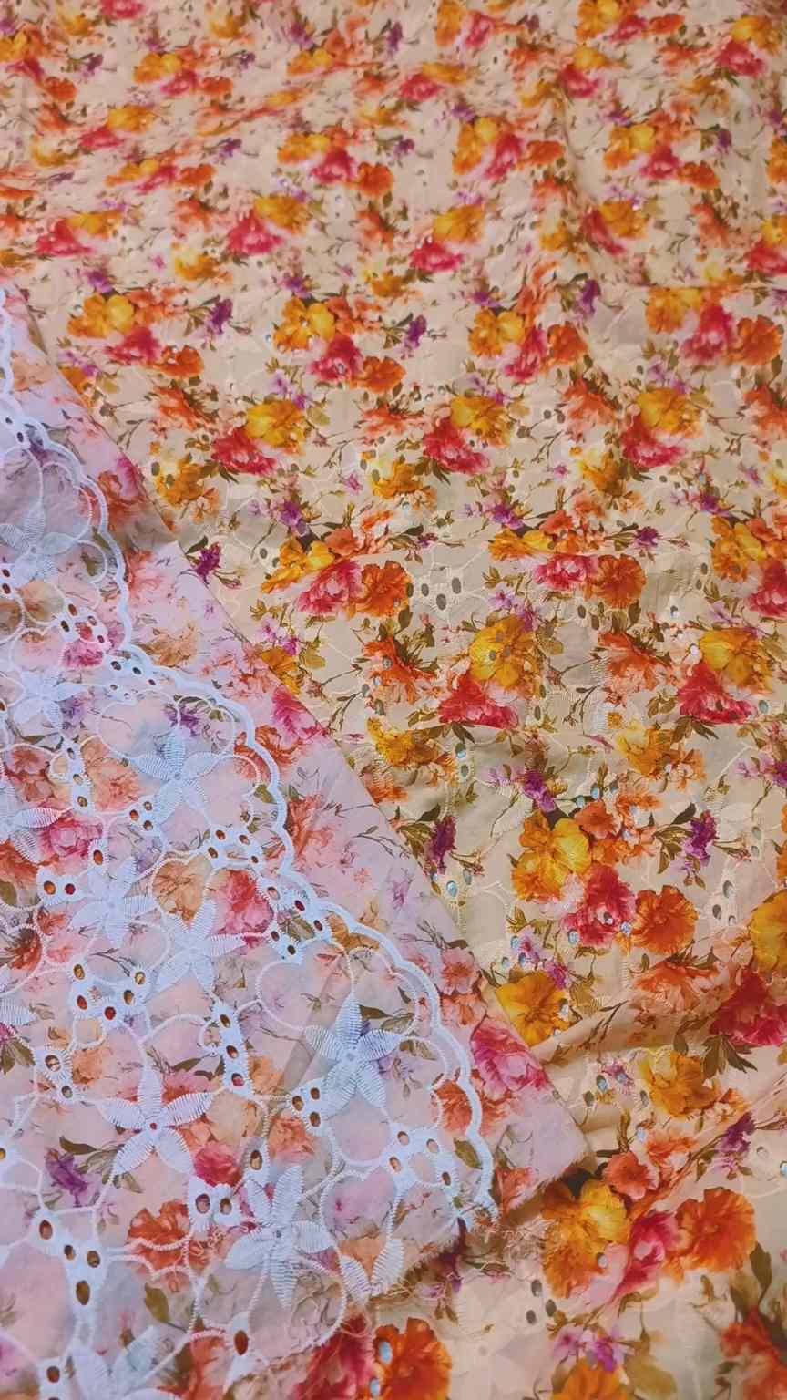 🥳 Big Sale M-359. Rs.1450 Imported 3-D ChickenKari Embroidery Pure Summer ⛱️ Lawn Shirt