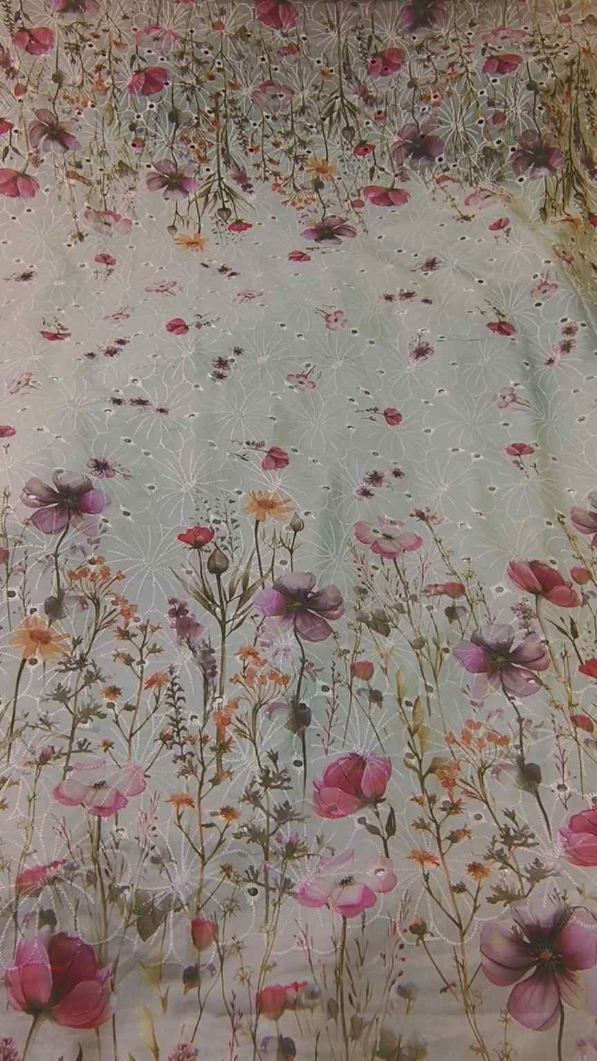 🥳 Big Sale M-358  Rs.1450 Imported 3-D ChickenKari Embroidery Pure Summer ⛱️ Lawn Shirt