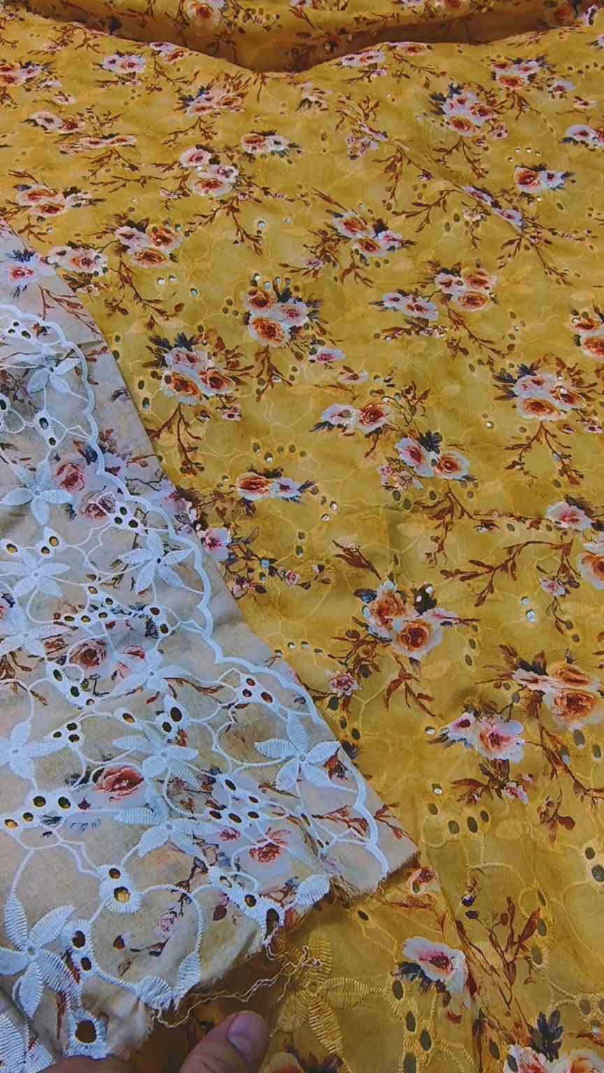 🥳 Big Sale M-357  Rs.1450 Imported 3-D ChickenKari Embroidery Pure Summer ⛱️ Lawn Shirt