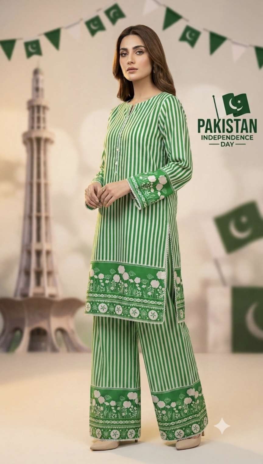 🥳 Sale Sale M-381  Rs.1450 ...14 august New Design Pure Summer Lawn Same print Shirt & Truzer 2pc