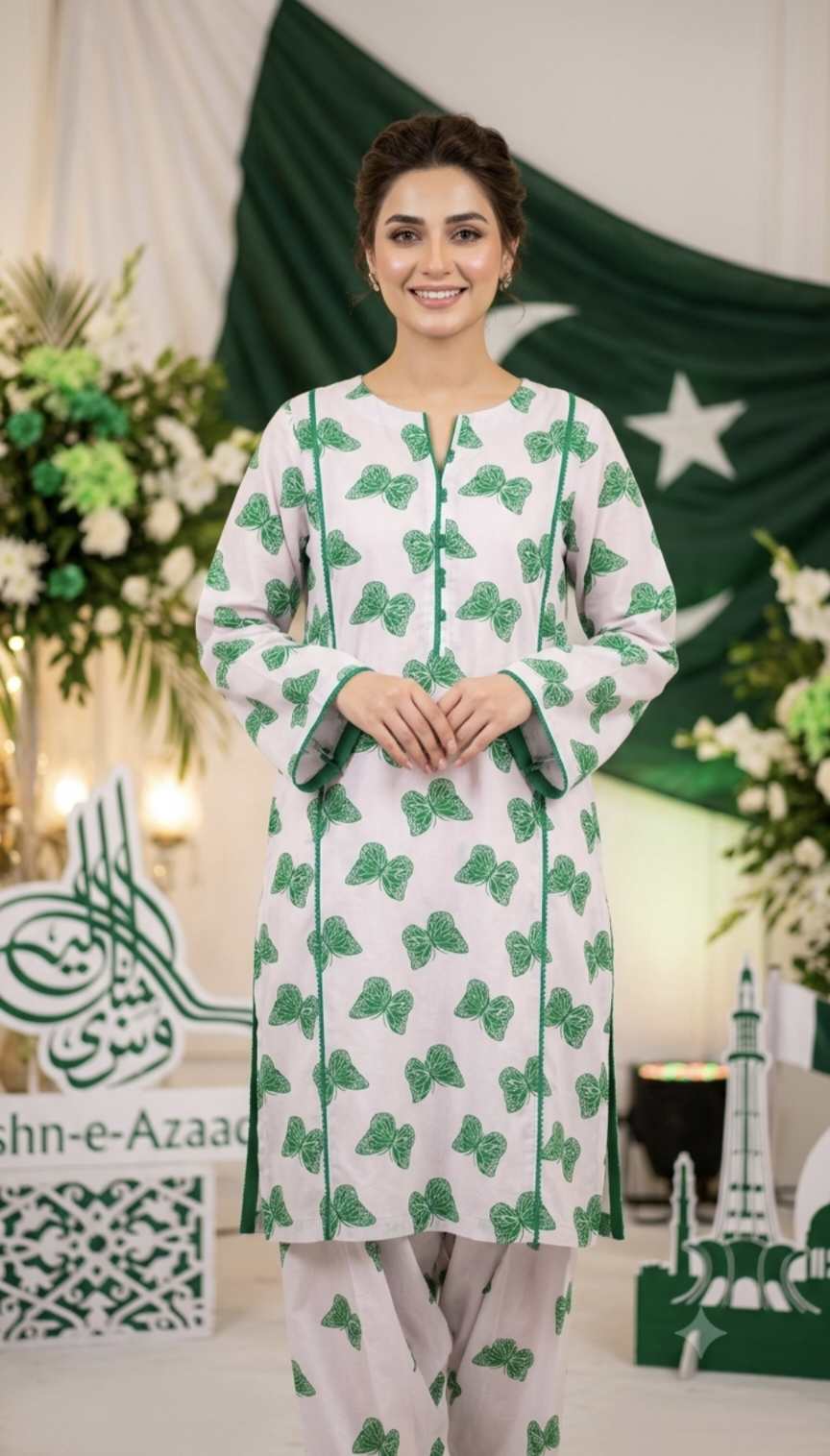 🥳 Sale Sale M-380  Rs.1450 ...14 august New Design Pure Summer Lawn Same print Shirt & Truzer 2pc