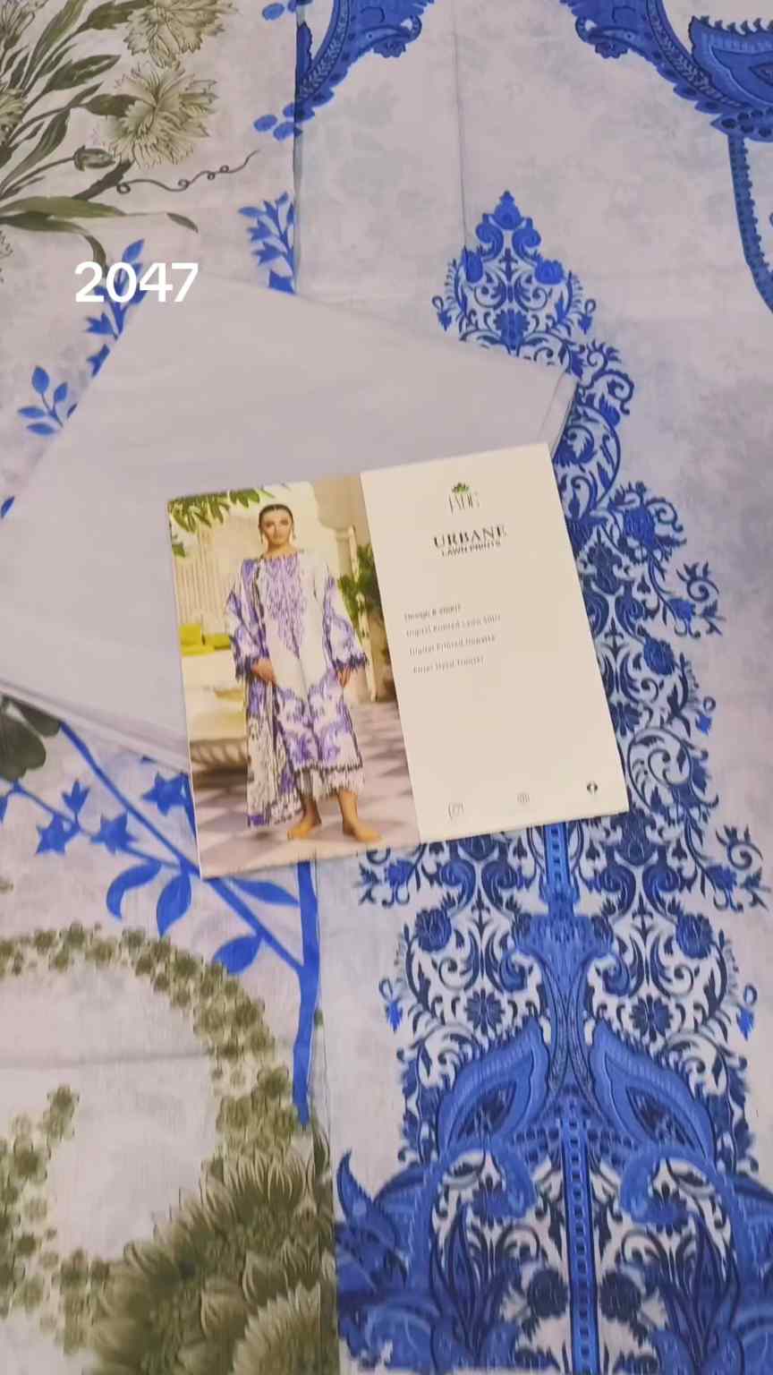 🥳Sale Sale M-2047 Rs.2450 Branded (Jade ) 3 Pc Lawn suit with packing -