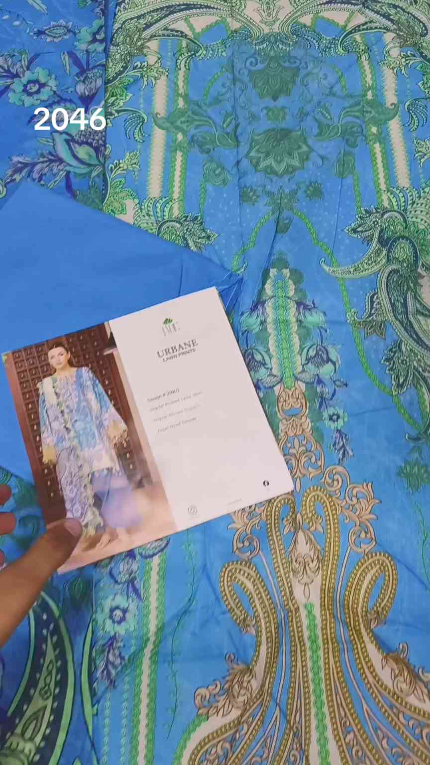 🥳Sale Sale M-2046 Rs.2450 Branded (Jade ) 3 Pc Lawn suit with packing -