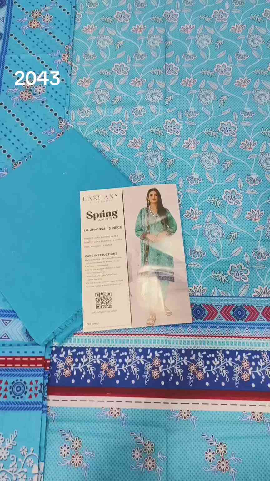 🥳Sale Sale M-2043 Rs.2450 Branded (Lakhany) 3 Pc Lawn suit with packing -