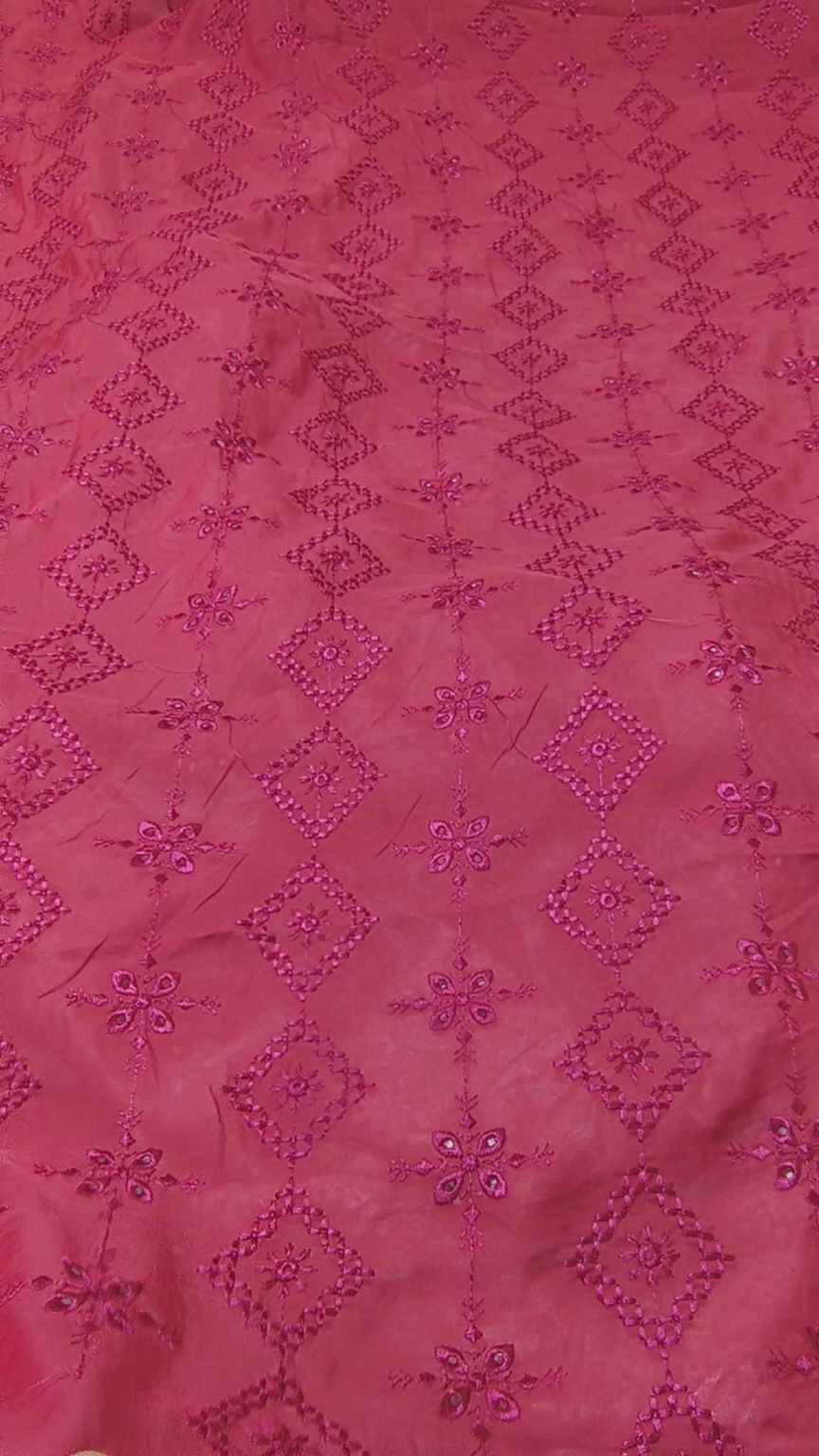 🥳 Sale Sale M-442. Rs.1450. Imported 3-D ChickenKari Embroidery In Silky Lawn Stuff Shirt
