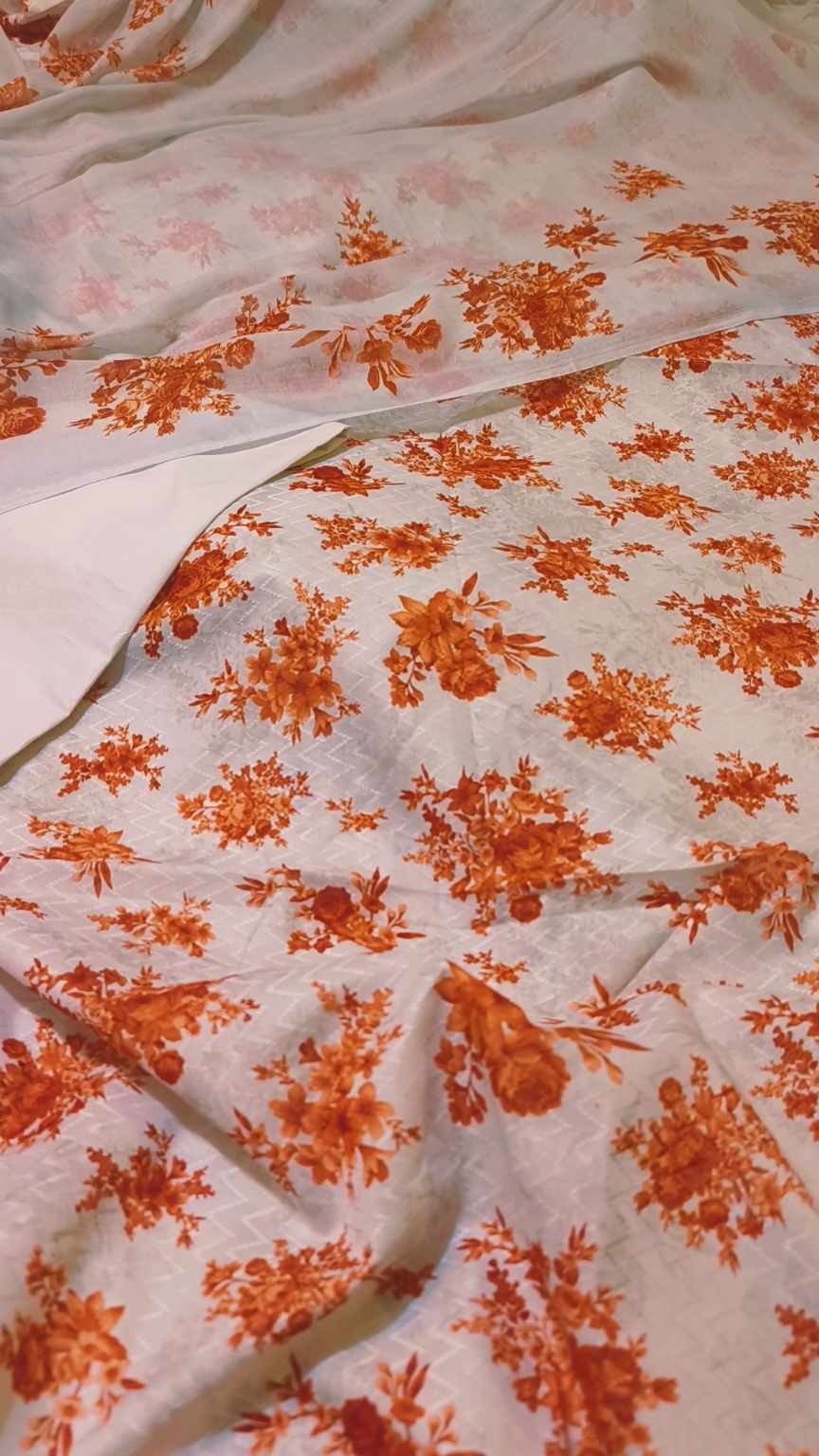 3pc 🥳 Sale Sale M-430  Rs 2090 Imported Most Luxurious Broshia Lawn & High quality Imported MalMal Duppta 3pc suit