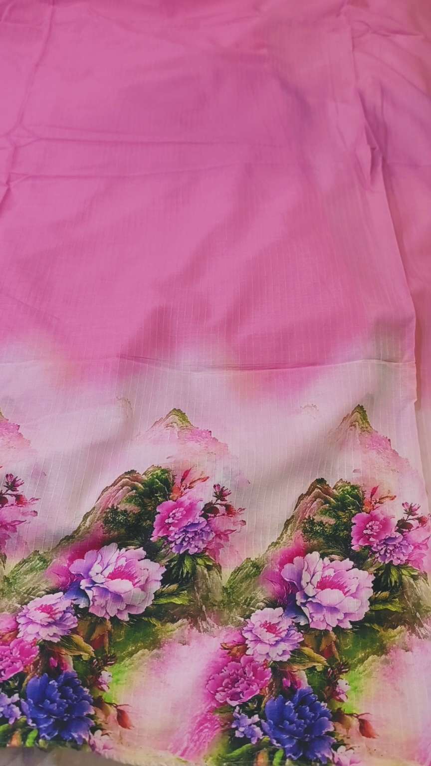 🥳 New Arrivals M-511  Rs.1390 Imported Digital border daman design Dorria Pure Summer ⛱️ Lawn Same print Shirt & Truzer 2pc -