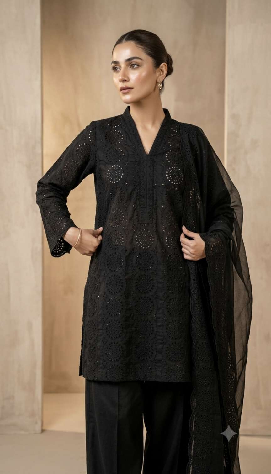 🥳 Big Sale M-543  Rs 1670 Imported Most Luxurious 3-D chickenkari Embroidery Pure Summer ⛱️ Lawn Shi6