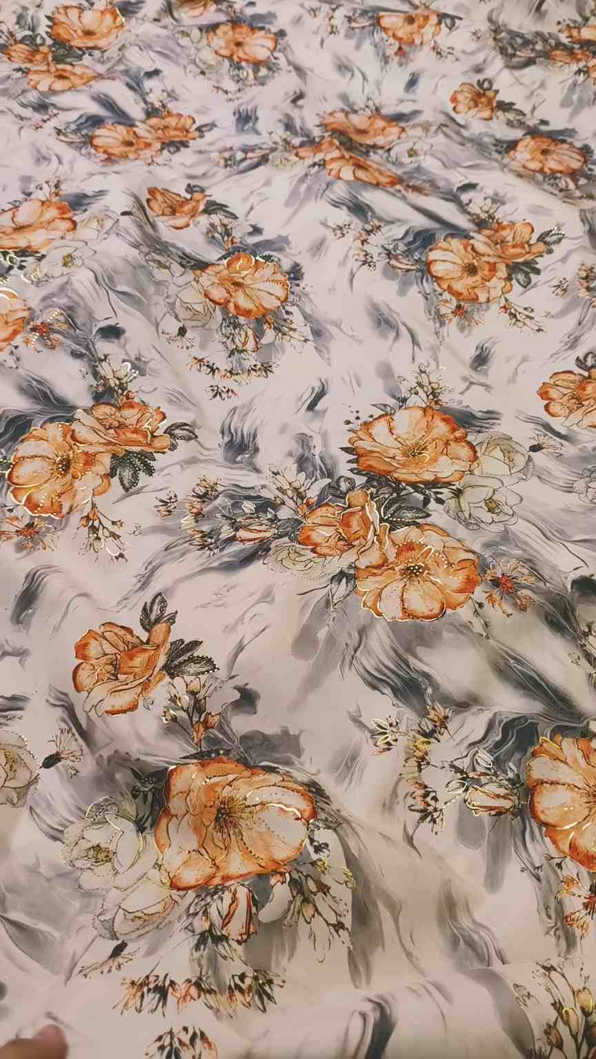 M-3667 Imported Digital Giliter Leker Paint ☃️ Winter Irish Silk Same print Shirt & Truzer 2pc