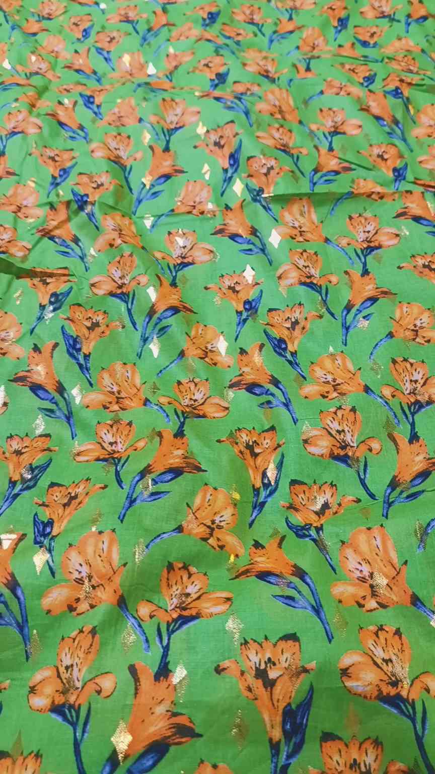🥳 Sale Sale M-3695 imported Luxury Digital Zaree Bunch Pure ⛱️ Summer Lawn Same print Shirt & Truzer 2pc