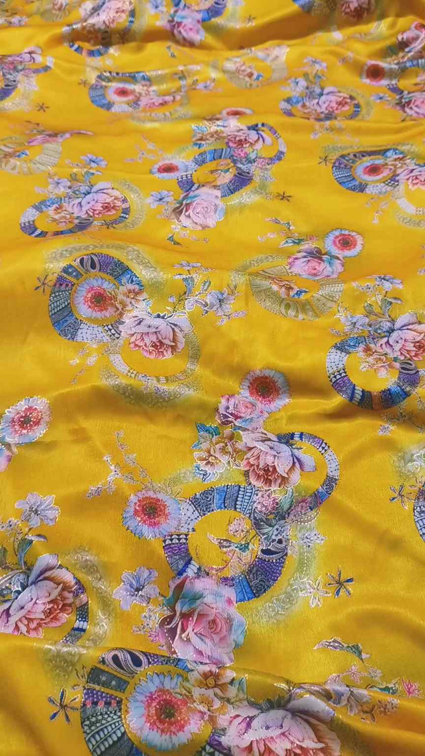 🥳 Sale Sale. M-3790  Imported Giliter Leker Paint Winter Silky Soft Leather Stuff Same print Shirt & Truzer 2pc