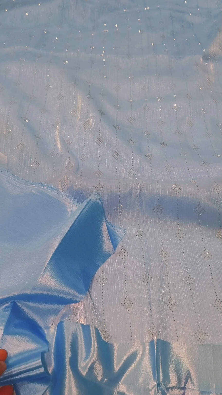 🥳 Sale Sale M-3829   Imported Fancy Soft Moonlight Squance work Shirt  & Kattan Silk inner with Truzer