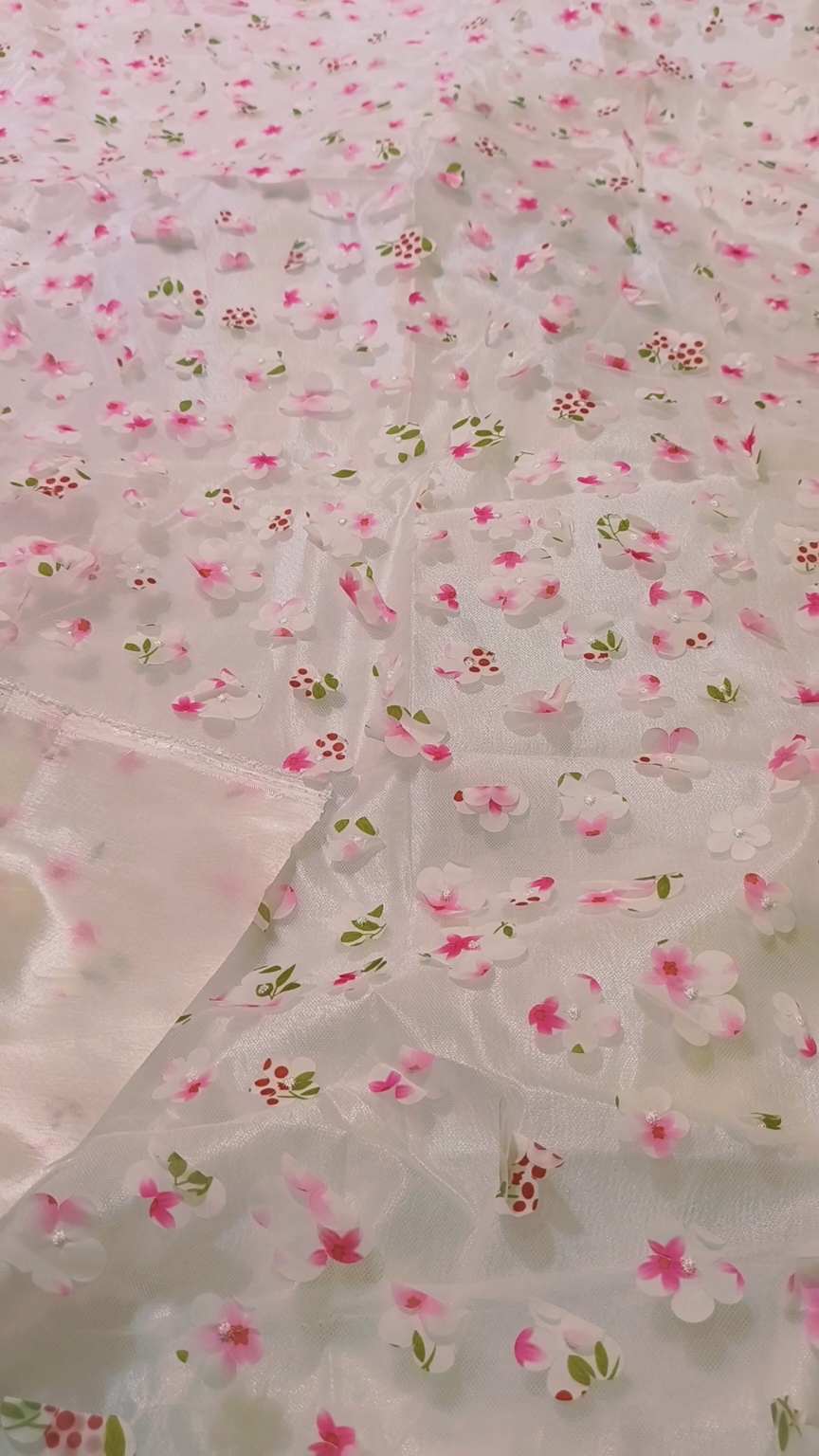 🥳 Sale Sale M-3913 Imported fancy 3-D stitch Flowes in obera net shirt & Kattan silk Truzer with inner