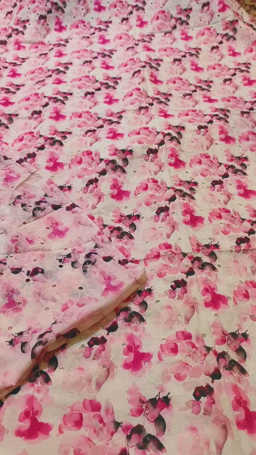 🥳 Sale Sale M-4021  Imported Shiffli Embroidery ChickenKari Pure Summer ⛱️ Luxury Lawn