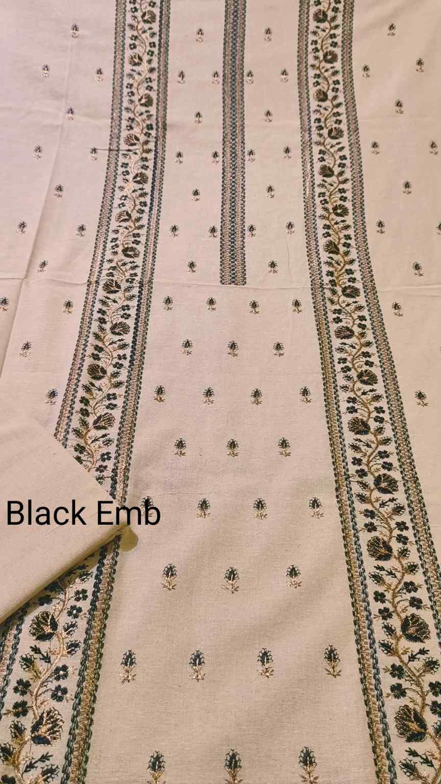 🥳 Sale Sale M-4088  Imported Breezy Embroidery in karandi Khadder stuff Shirt & Truzer 2pc