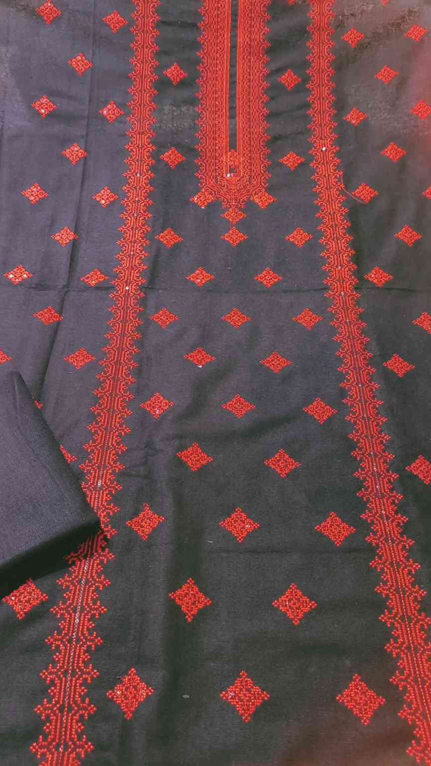 🥳 Sale Sale M-4251  Imported Breezy Squance work Embroidery in Khadder stuff Shirt & Truzer 2pc