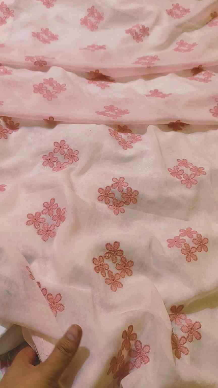 🥳 Sale Sale M-4311  Imported Digital Chickenkari Embroidery in Silky Lawn Shirt