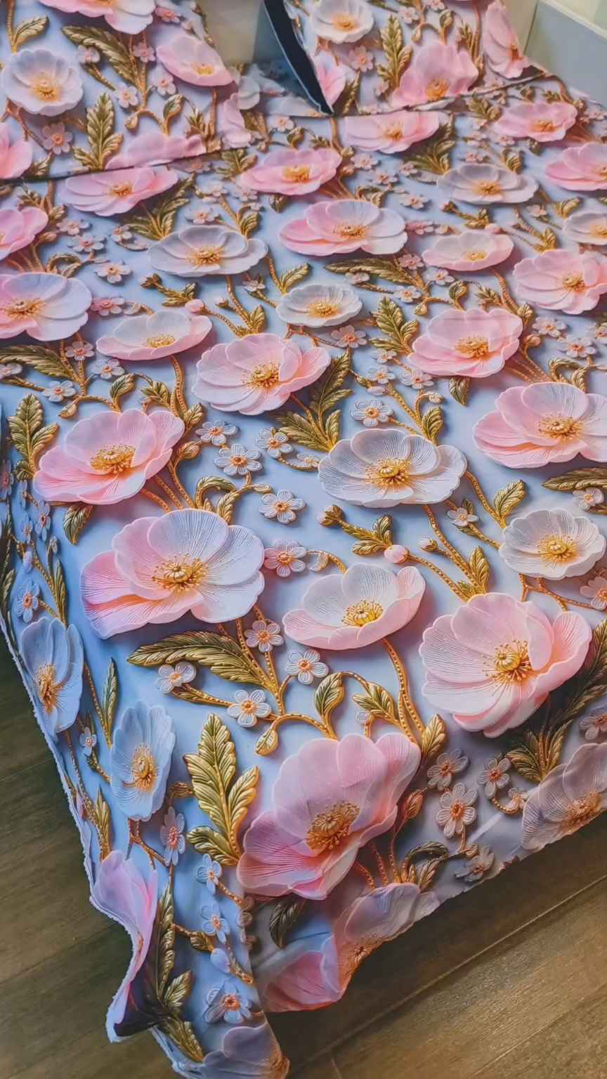 😱 New Arrivals M-981  Rs.2770 (Dc Free) Imported Luxurious 5-D Premium Crystal Cotton Life Time Grantee King Size 3pc Bed Sheet (94" * 96") 02 Stitch Pillows