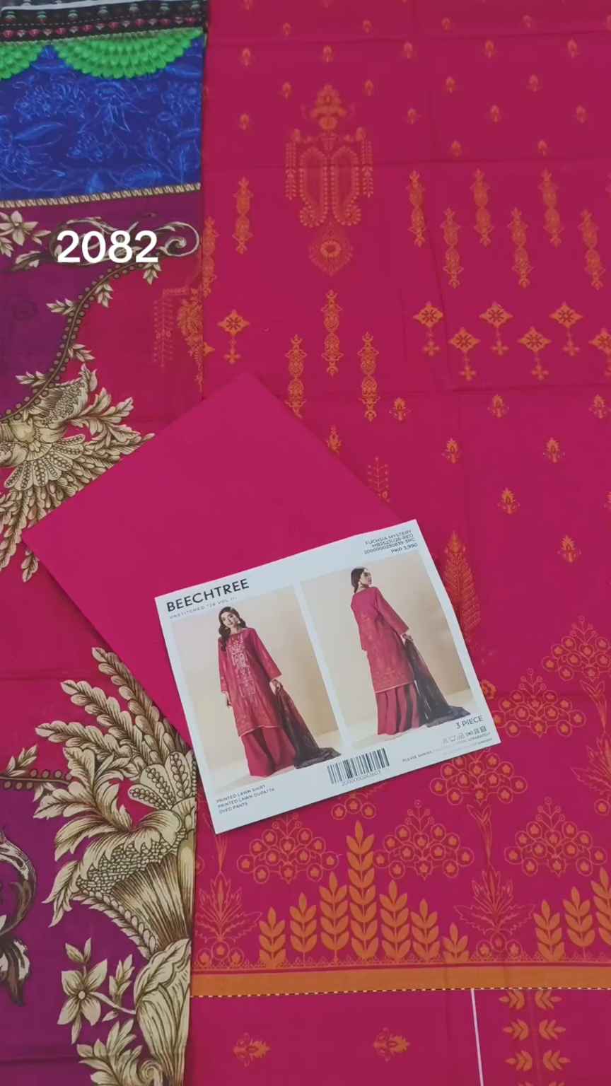 🥳Sale Sale M-2082 Rs.2450 Branded (Beechtree) 3 Pc Lawn suit with packing