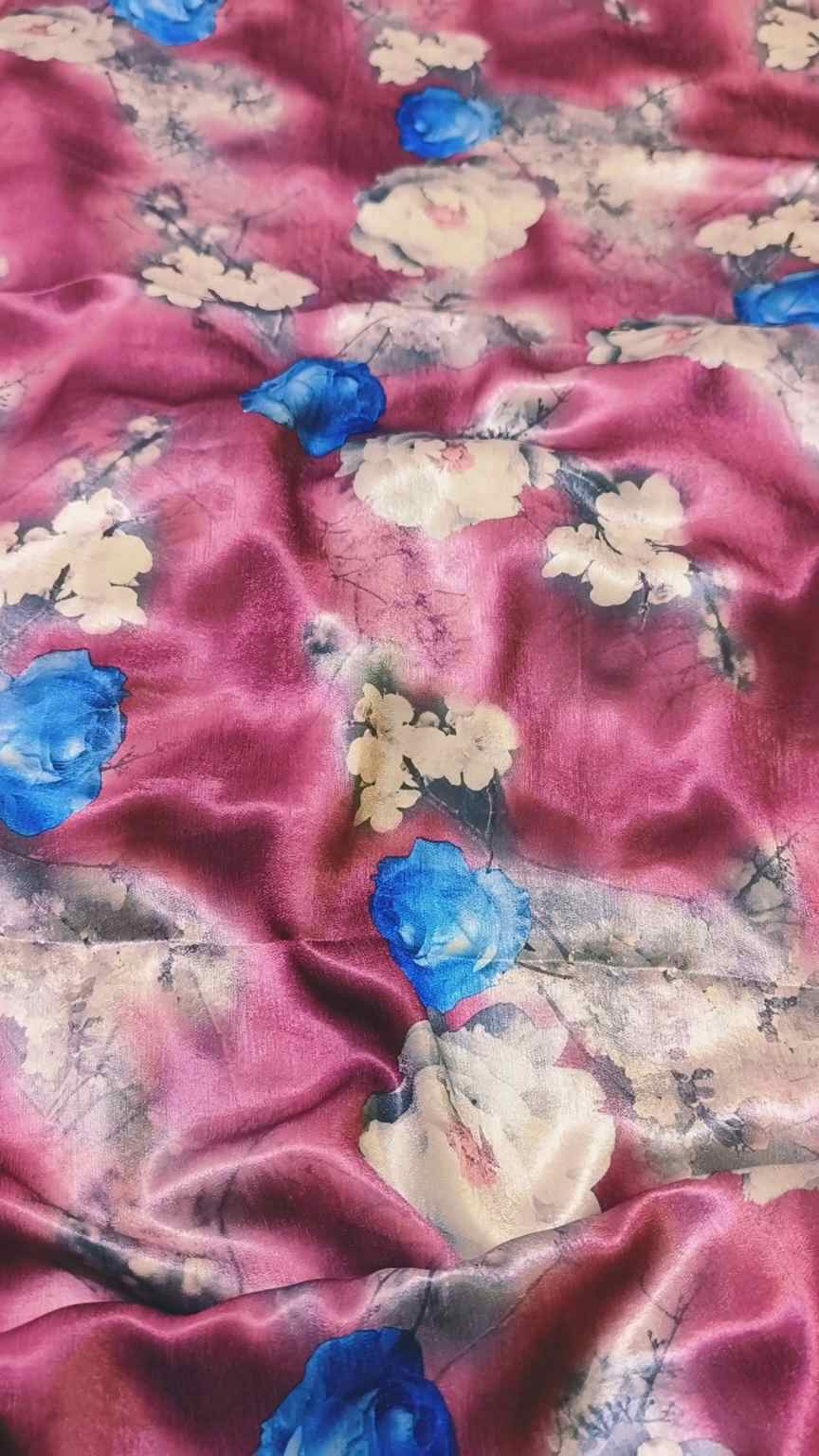 🥳 New Arrival M-857 Rs.1250 Imported Most Luxurious Winter Crepe Soft Leather Silk Same print Shirt & Truzer 2pc